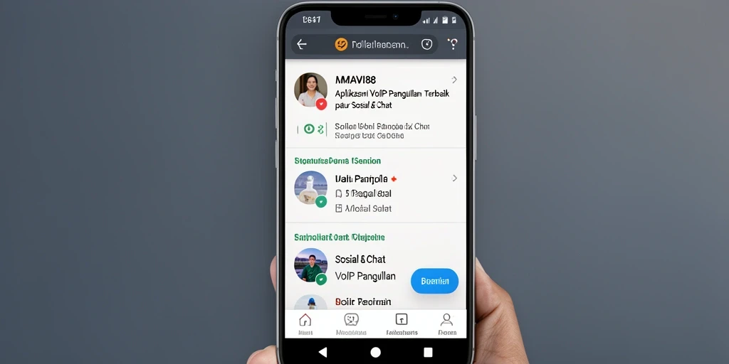 Screenshot antarmuka utama AMAVI88 dengan fitur VoIP Panggilan.