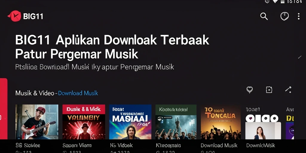 Tampilan antarmuka BIG11 untuk mengunduh musik favorit.
