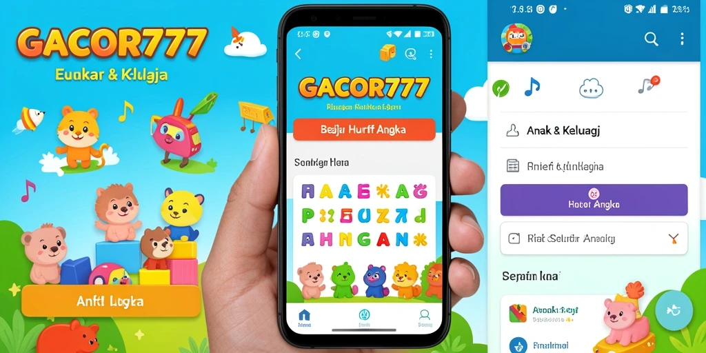Antarmuka aplikasi GACOR777 yang ramah anak untuk belajar huruf dan angka.