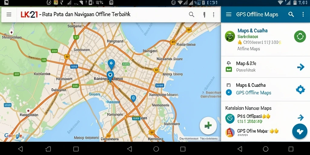 Tampilan antarmuka LK21 yang intuitif untuk navigasi offline.