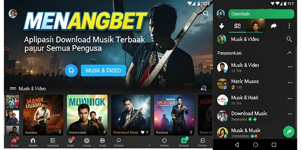 Antarmuka sederhana dan intuitif dari aplikasi Download Musik.