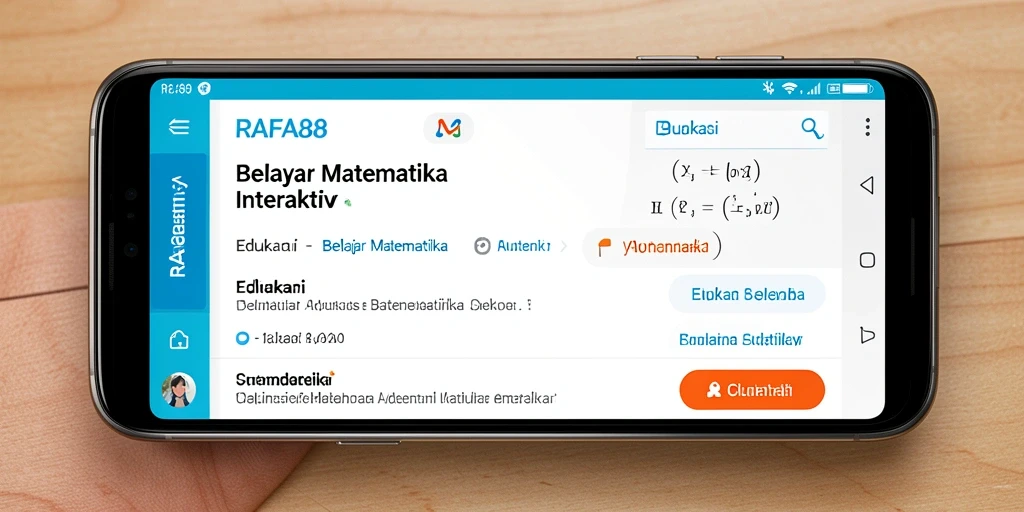Antarmuka RAFA88 yang interaktif untuk belajar matematika.