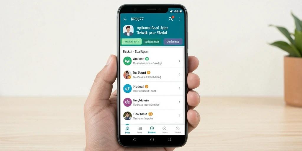 Tampilan antarmuka aplikasi RP6677 untuk Soal Ujian yang user-friendly.
