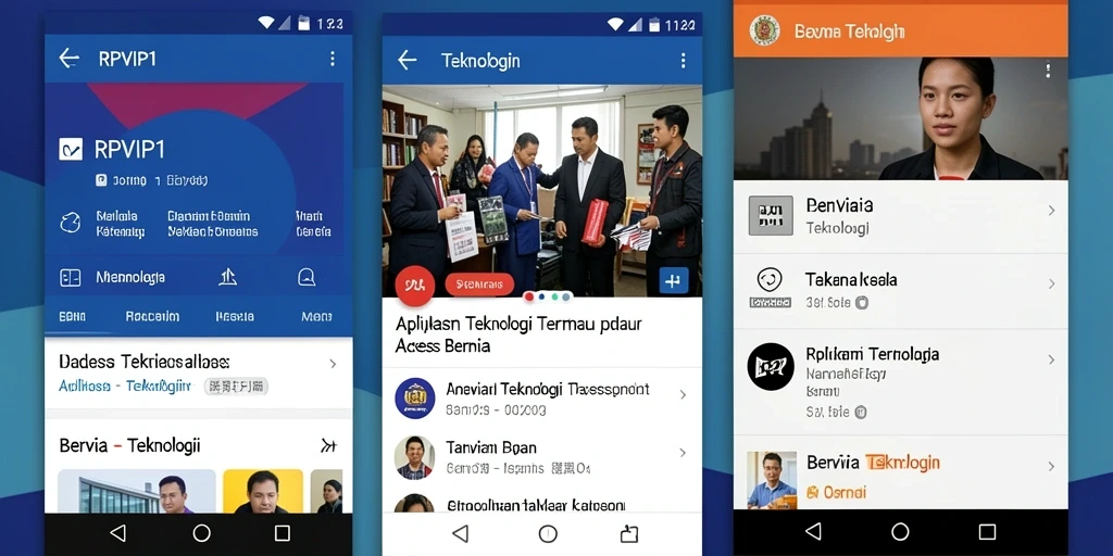 Screenshot utama RPVIP1 menunjukkan antarmuka aplikasi berita teknologi.