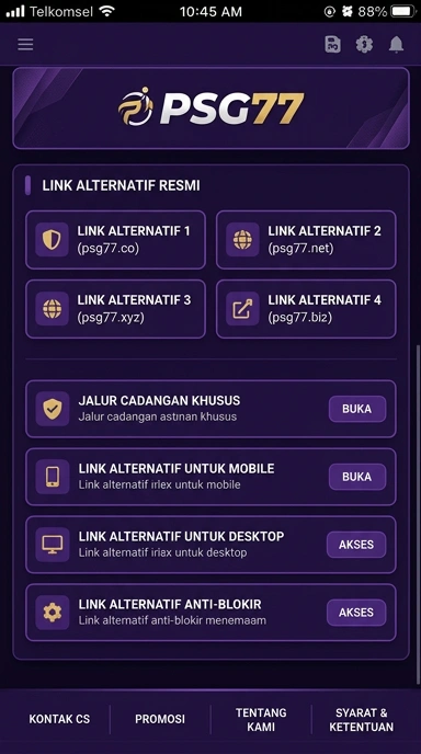 Pusat Unduh Link Alternatif psg77 untuk Android