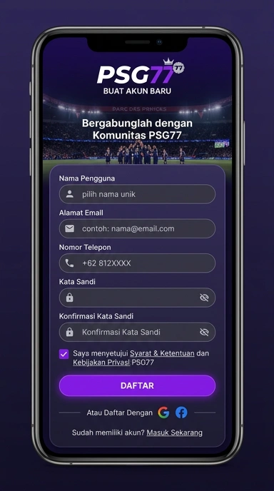 Cara Daftar Akun Baru psg77 Dengan Mudah