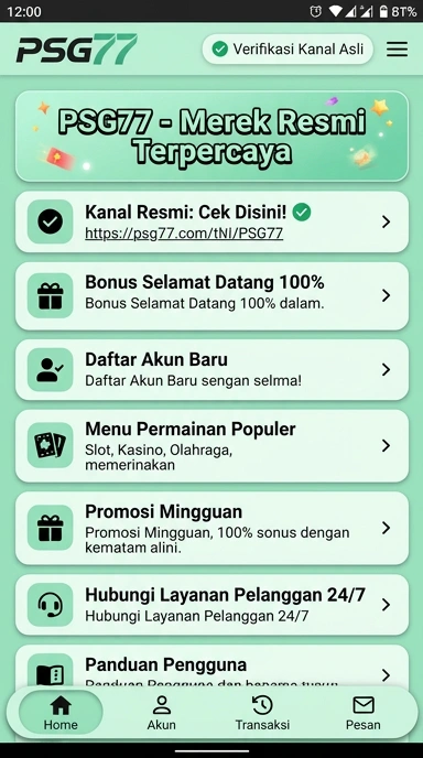 Kanal Resmi psg77 untuk Pengguna Android di Indonesia